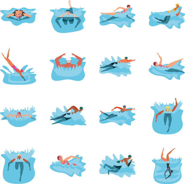 设置图标与人在游泳图片下载