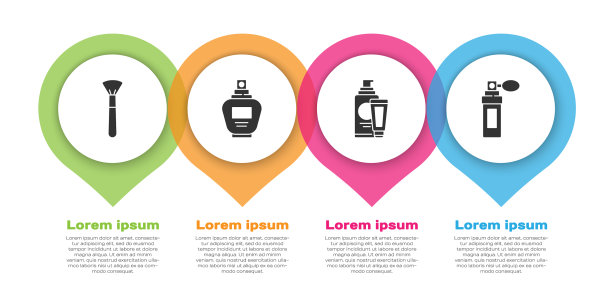 设置化妆刷，香水或乳液图片下载