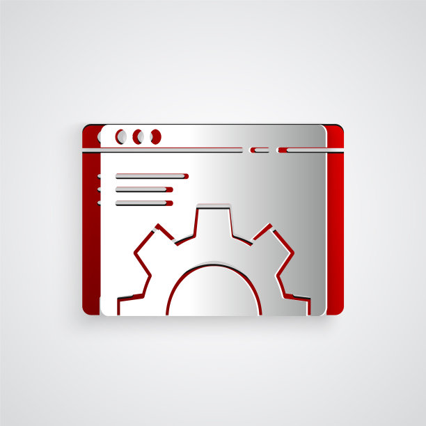 剪纸浏览器设置图标孤立在灰色图片下载