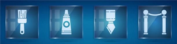 设置油漆刷管与油漆调色板调色板图片下载