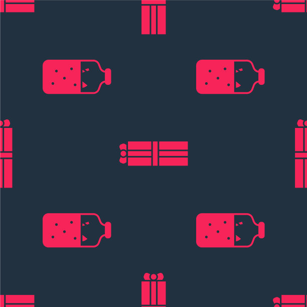 将热红酒和礼品盒组合成无缝图案图片下载