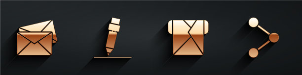 设置信封铅笔和橡皮擦信封和图片下载