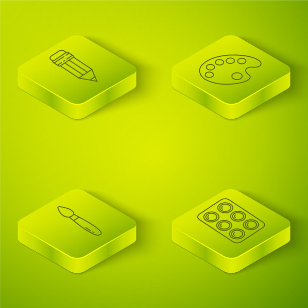 设置等距调色板刷水彩图片下载