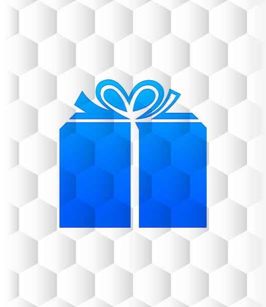 礼盒图标六边形无缝图案抽象白色背景图片下载