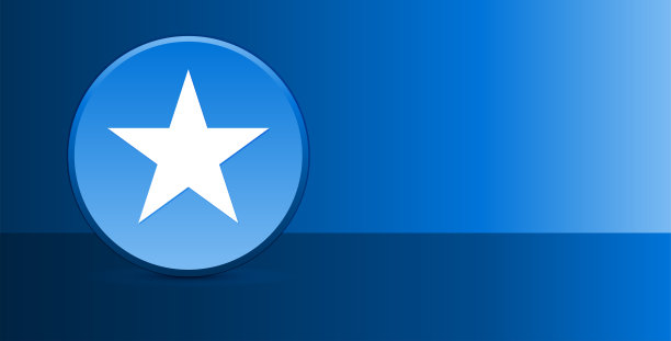 星星图标玻璃现代蓝色按钮抽象背景图片下载