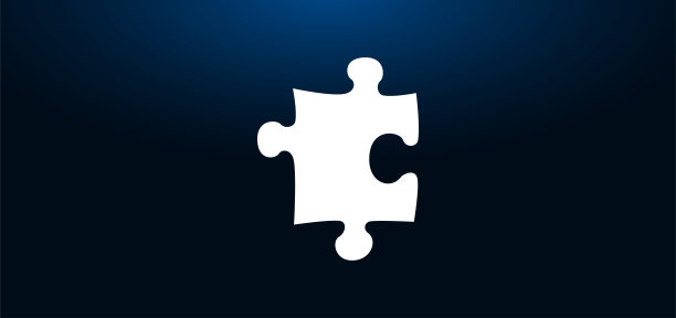 拼图图标水晶蓝色横幅背景图片下载