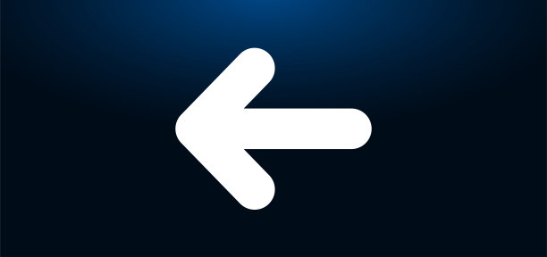 返回箭头图标水晶蓝色横幅背景图片下载