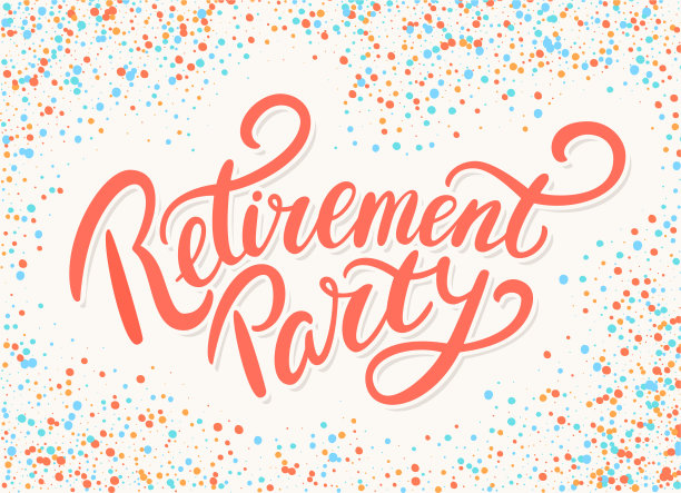 退休派对。矢量字体。图片下载
