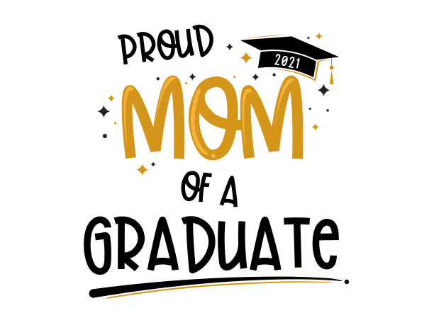 自豪的妈妈毕业矢量文本。祝贺活动设计。字体t恤，贺卡或海报设计背景矢量插图。图片下载