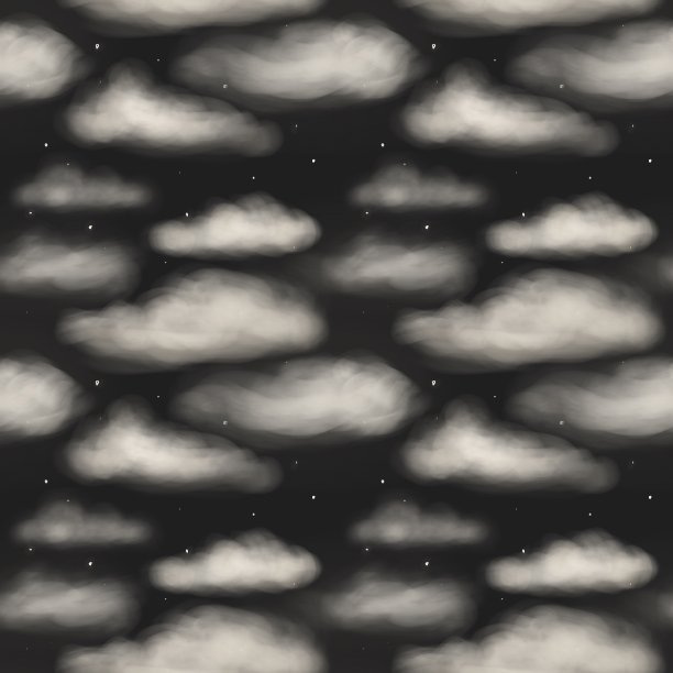 夜空中有云和星星的无缝图案。图片下载