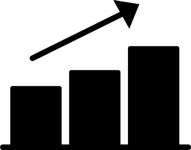 箭头轮廓风格图标统计条图片下载