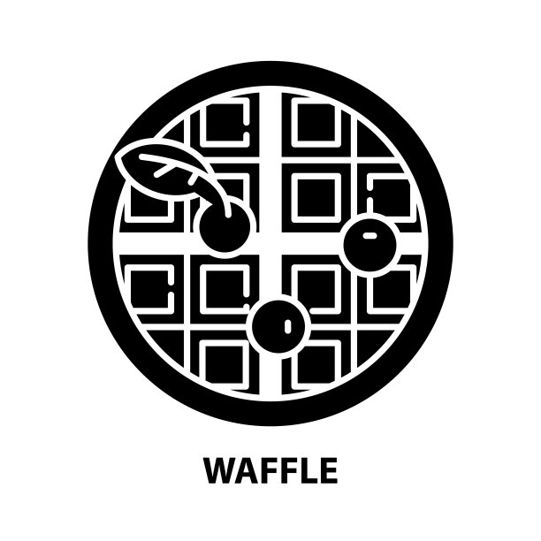 华夫饼图标，黑色矢量符号与可编辑的笔触，概念插图图片下载