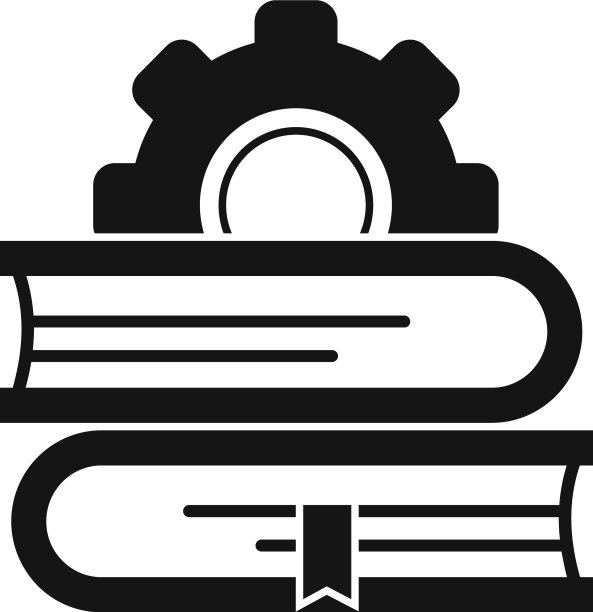 齿轮书堆栈图标简单的风格图片下载