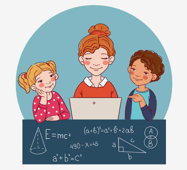 一群学生和老师在教室里看笔记本电脑素材图片