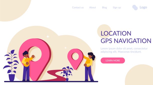 定位，GPS导航现代概念说明。交通配送，地图定位，交通物流，旅游导航，路线路径。GPS点导航，旅行方式，寻程，地理。图片下载