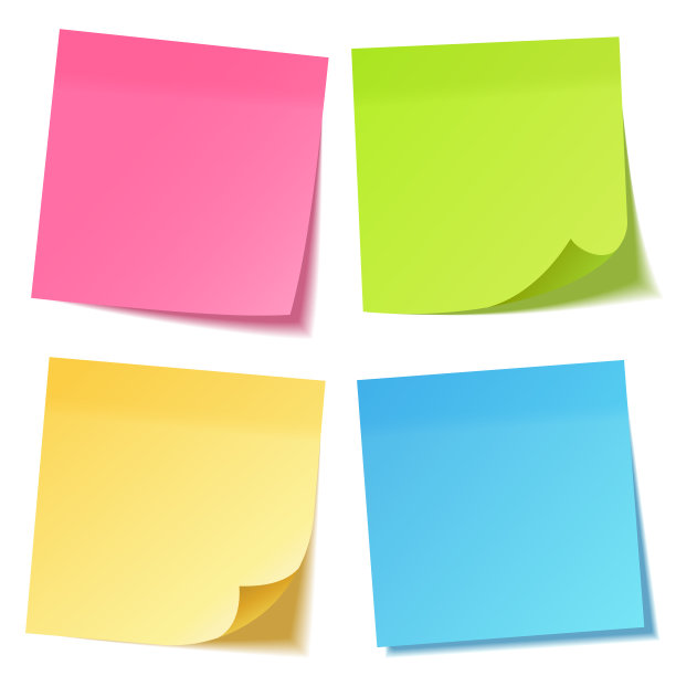 带有阴影的写实便签。黄色的纸套。消息在信纸上。提醒。矢量图图片下载