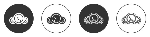 黑色速度计图标孤立在白色上图片下载