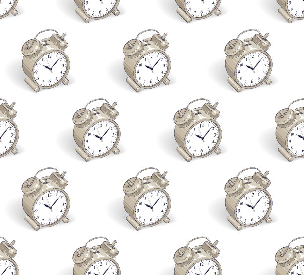 闹钟无缝背景，计时器，截止时间赶和唤醒概念，矢量壁纸或网站背景。图片下载