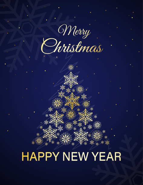 传单，横幅设计新年快乐2021。新年邀请卡与蓝色和金色。图片下载