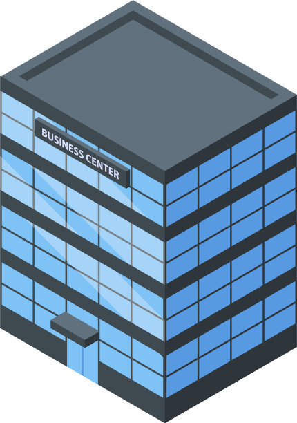 商务中心建筑图标等距风格图片下载