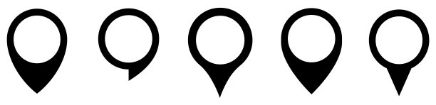 地图标记指针图标集，地图标记图标符号，指针地图，GPS定位，黑色地图标记合集设计，矢量图片下载