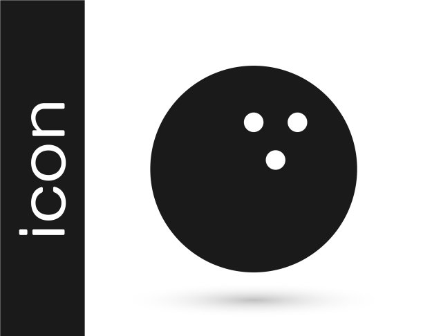 灰色保龄球图标孤立在白色上图片下载