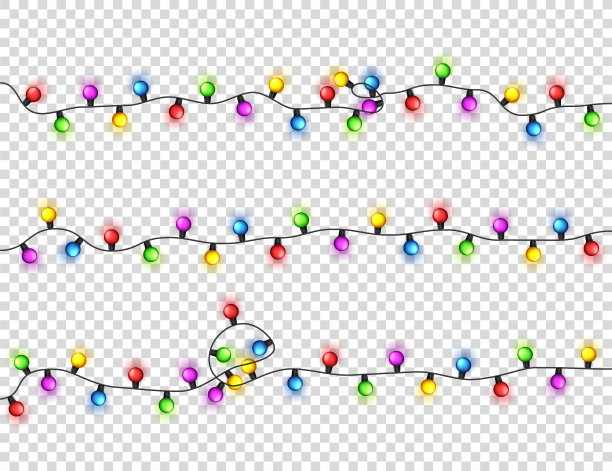 圣诞节的灯。有彩色灯泡的花环。圣诞假期。圣诞贺卡设计元素。新的一年,冬天图片下载
