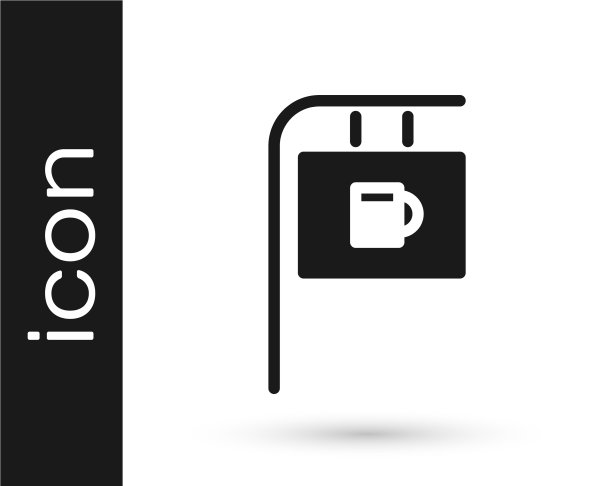 带有题字栏图标的灰色街道招牌图片下载