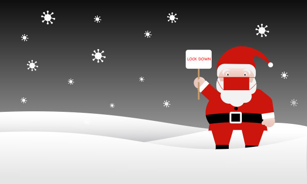 圣诞节庆祝活动和新冠肺炎疫情封锁。图片下载