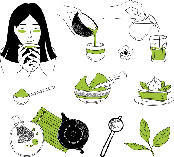 日本礼仪用抹茶东方女子的手图片下载