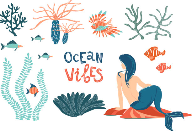 海洋美人鱼的生活平set海洋振动字母图片下载