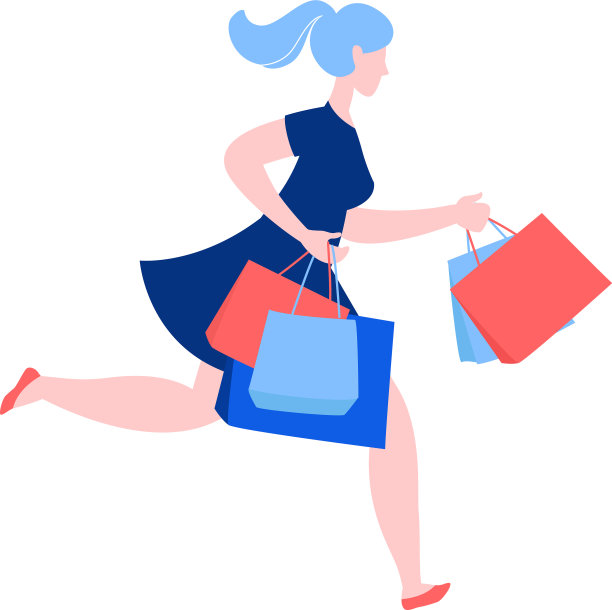 女人跑着买纸袋图片下载