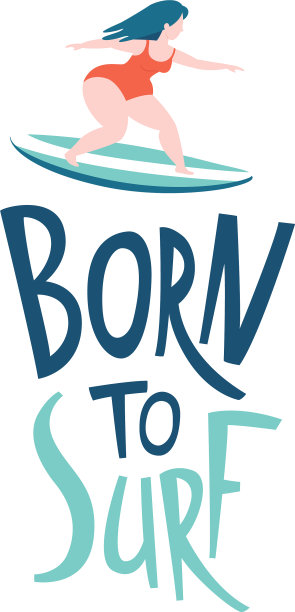 在海洋冲浪的女孩生来就是为了冲浪的字母图片下载