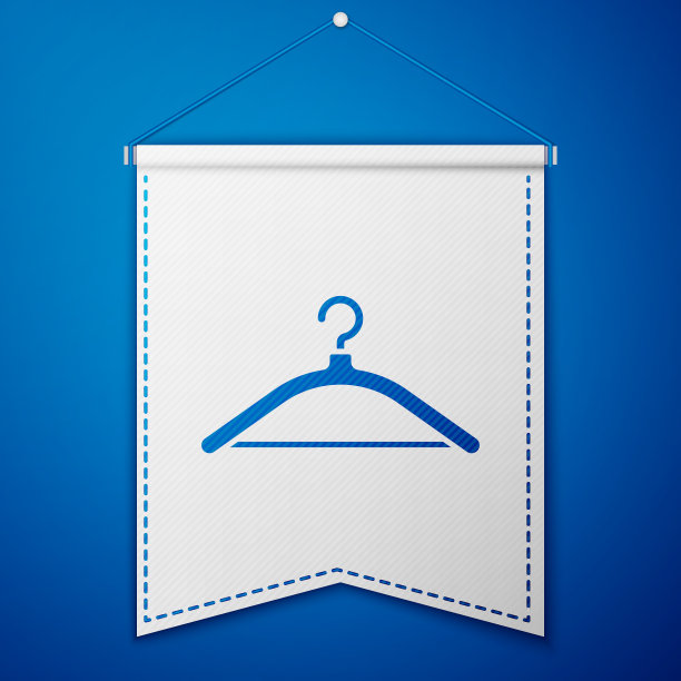 蓝色衣架衣柜图标孤立在蓝色图片下载
