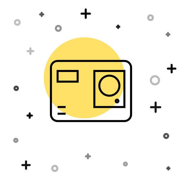 黑线行动极端相机图标孤立上图片下载