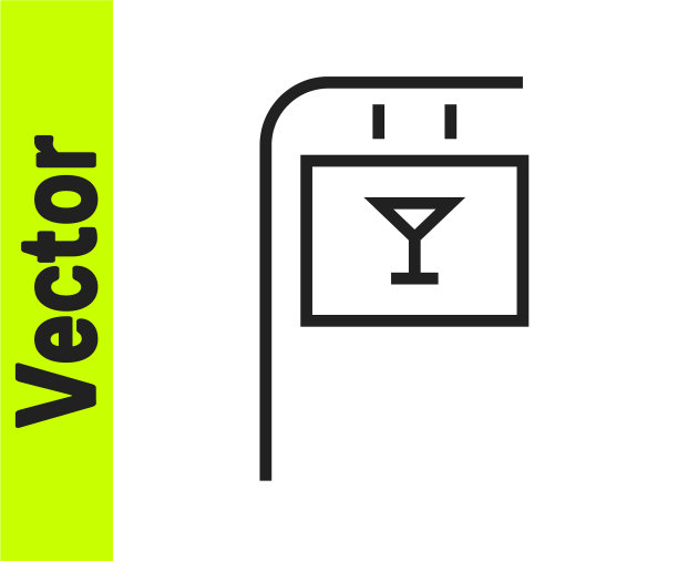 带有题字栏的黑线街道招牌图片下载