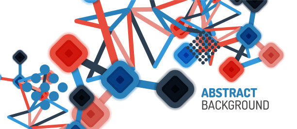 抽象的正方形网点连接方式图片下载