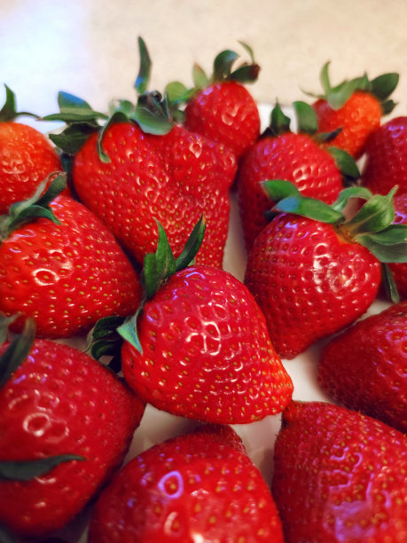 草莓果实成熟，果实香甜，有夏日背景纹理图片下载