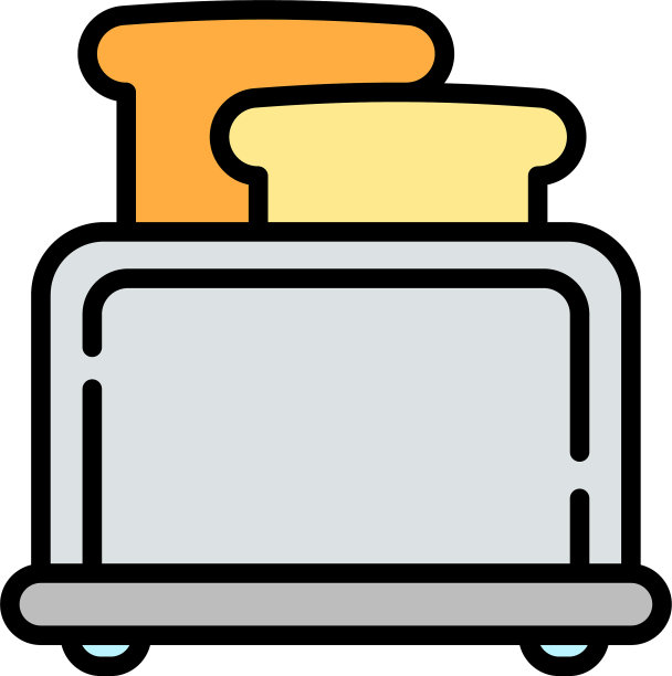 电子烤面包机图标轮廓风格图片下载