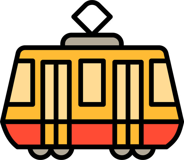 有轨电车图标轮廓风格图片下载