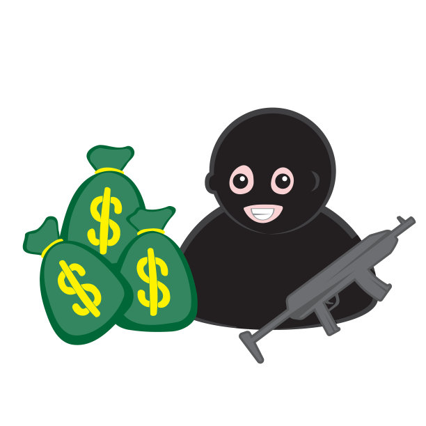 一个带着机关枪的蒙面强盗图片下载