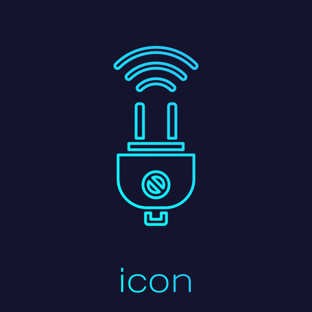 绿松石线智能电源插头系统图标图片下载