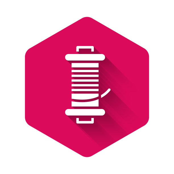 白色纺丝轮钓鱼图标孤立图片下载