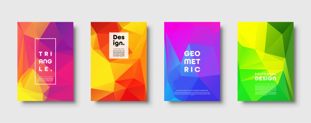 三角形多边形抽象背景。彩色梯度设计。低聚形状横幅。矢量图图片下载