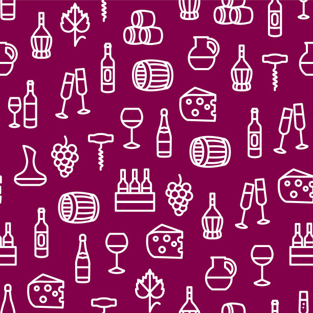 酒细线概念无缝图案背景图片下载