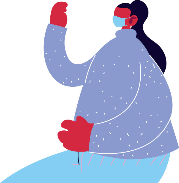 戴着面具走路的女人图片下载