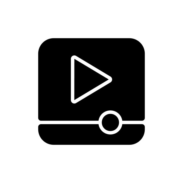 视频播放器应用程序黑色字形图标图片下载