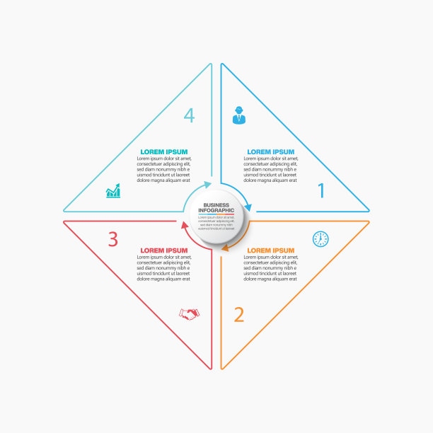 商业圈。时间轴信息图图标设计为抽象的背景模板图片下载