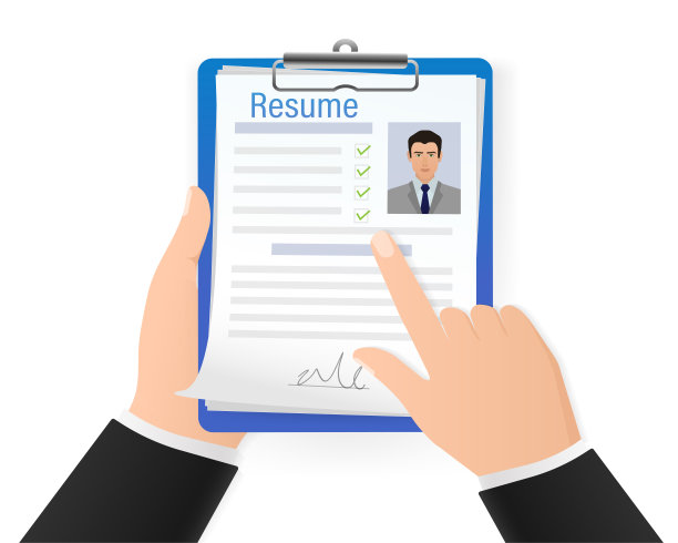 简历，任何目的的伟大设计。平的图标。矢量插图平面设计。网上面试信息图标矢量。在线职业。图片下载