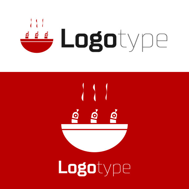 红色的汤与虾图标孤立在白色图片下载